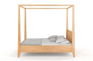 Łóżko drewniane bukowe z baldachimem Visby CANOPY / 140x200 cm, kolor naturalny