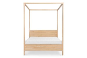 Łóżko drewniane bukowe z baldachimem Visby CANOPY / 180x200 cm, kolor biały