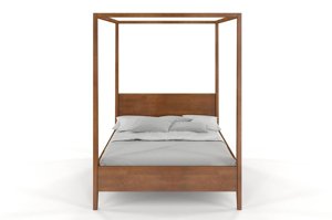 Łóżko drewniane bukowe z baldachimem Visby CANOPY / 180x200 cm, kolor biały