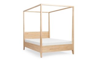 Łóżko drewniane bukowe z baldachimem Visby CANOPY / 180x200 cm, kolor naturalny