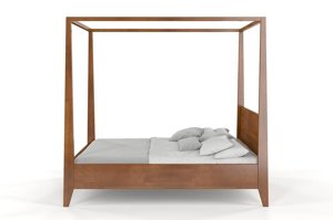 Łóżko drewniane bukowe z baldachimem Visby CANOPY / 200x200 cm, kolor naturalny