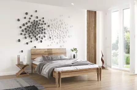 Łóżko drewniane dębowe Visby POZNAŃ / 140x200 cm, olej retro