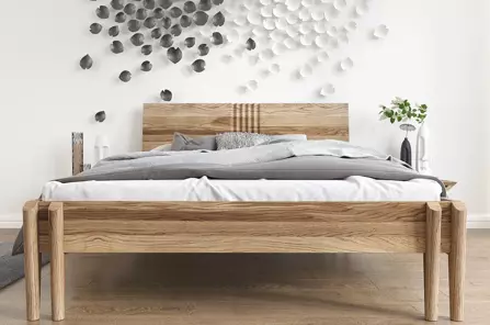 Łóżko drewniane dębowe Visby POZNAŃ / 140x200 cm, olej retro