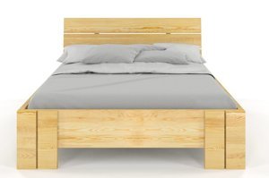 Łóżko drewniane sosnowe Visby ARHUS High BC Long (Skrzynia na pościel) / 200x220 cm, kolor biały