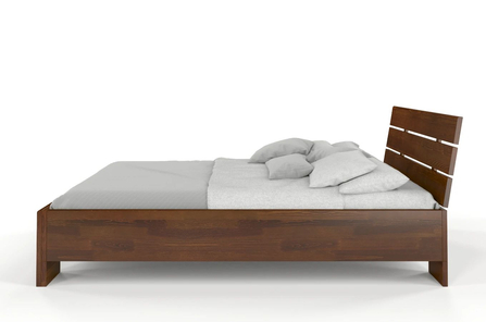 Łóżko drewniane sosnowe Visby Arhus High / 120x200 cm, kolor palisander
