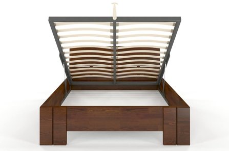 Łóżko drewniane sosnowe Visby Arhus High & BC (Skrzynia na pościel) / 140x200 cm, kolor biały