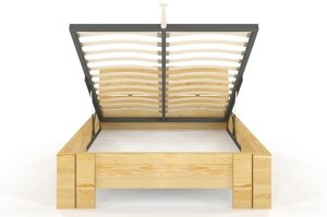 Łóżko drewniane sosnowe Visby Arhus High & BC (Skrzynia na pościel)