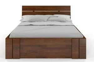 Łóżko drewniane sosnowe Visby Arhus High Drawers (z szufladami) / 200x200 cm, kolor biały