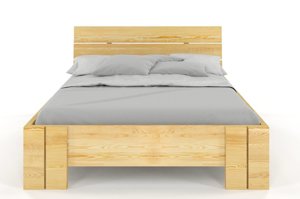 Łóżko drewniane sosnowe Visby Arhus High & Long (długość + 20 cm) / 120x220 cm, kolor orzech