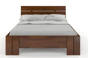 Łóżko drewniane sosnowe Visby Arhus High & Long (długość + 20 cm) / 120x220 cm, kolor palisander