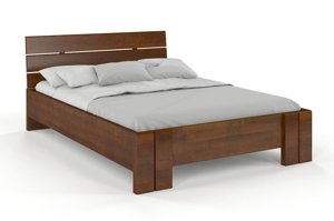 Łóżko drewniane sosnowe Visby Arhus High & Long (długość + 20 cm) / 200x220 cm, kolor orzech
