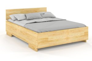 Łóżko drewniane sosnowe Visby Bergman High / 160x200 cm, kolor biały