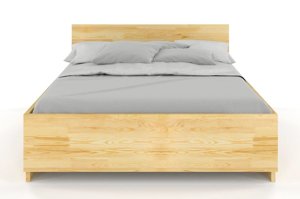 Łóżko drewniane sosnowe Visby Bergman High / 200x200 cm, kolor naturalny