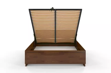 Łóżko drewniane sosnowe Visby Bergman High BC Long (skrzynia na pościel)