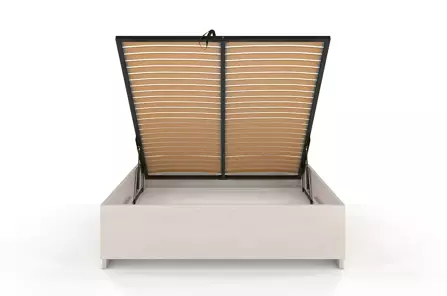 Łóżko drewniane sosnowe Visby Bergman High BC (skrzynia na pościel) / 180x200 cm, kolor biały