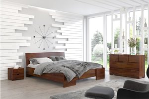 Łóżko drewniane sosnowe Visby Hessler High / 140x200 cm, kolor biały