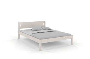 Łóżko drewniane sosnowe Visby LAXBAKEN / 140x200 cm, kolor biały
