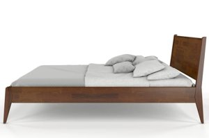 Łóżko drewniane sosnowe Visby RADOM / 160x200 cm, kolor orzech