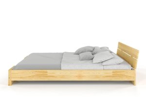 Łóżko drewniane sosnowe Visby Sandemo / 200x200 cm, kolor biały