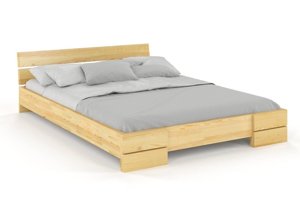 Łóżko drewniane sosnowe Visby Sandemo / 90x200 cm, kolor orzech