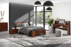 Łóżko drewniane sosnowe Visby Sandemo HIGH & BC (Skrzynia na pościel) / 160x200 cm, kolor biały
