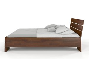 Łóżko drewniane sosnowe Visby Sandemo HIGH & BC (Skrzynia na pościel) / 200x200 cm, kolor biały