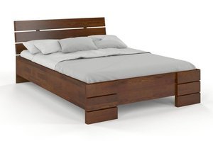 Łóżko drewniane sosnowe Visby Sandemo High / 200x200 cm, kolor biały