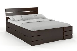 Łóżko drewniane sosnowe Visby Sandemo High Drawers (z szufladami) / 180x200 cm, kolor biały