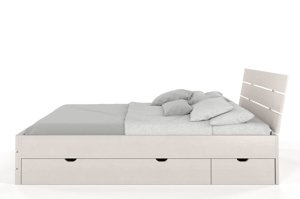 Łóżko drewniane sosnowe Visby Sandemo High Drawers (z szufladami) / 90x200 cm, kolor naturalny