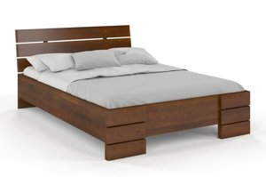 Łóżko drewniane sosnowe Visby Sandemo High & LONG (długość + 20 cm) / 120x220 cm, kolor palisander