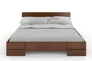 Łóżko drewniane sosnowe Visby Sandemo LONG (długość + 20 cm) / 200x220 cm, kolor biały