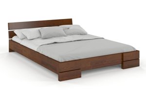 Łóżko drewniane sosnowe Visby Sandemo LONG (długość + 20 cm) / 90x220 cm, kolor palisander