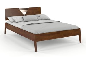 Łóżko drewniane sosnowe Visby WOŁOMIN / 140x200 cm, kolor orzech