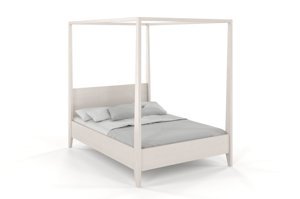 Łóżko drewniane sosnowe z baldachimem Visby CANOPY / 180x200 cm, kolor biały