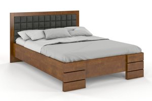 Tapicerowane łóżko drewniane - bukowe Visby Gotland High BC (skrzynia na pościel)