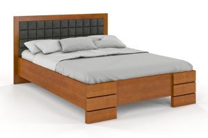 Tapicerowane łóżko drewniane - sosnowe Visby Gotland High&Long (długość + 20 cm)
